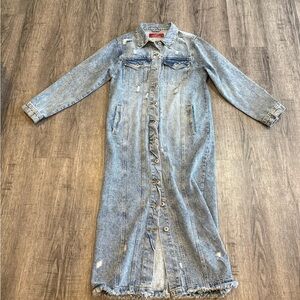 Women's Long Denim Jean Jacket